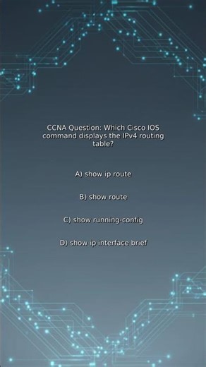 CCNA Quiz: Which Cisco IOS command displays the IPv4 routing table?