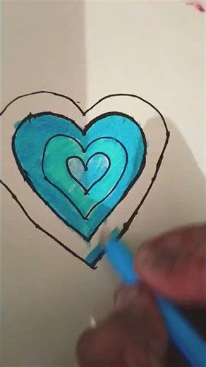 asthetic blue heart 💙 #art ll fathima's creativity world plz support us