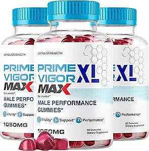 (3 Pack) Prime Vigor XL Max - PrimeVigor XL Max Gummies for Men - Maximum Strength, Prime Vigorxl Male Gummys, PrimeVigorMax Advanced Formula, Primevigorgummies Supplement, 180 Gummies for 3 Months