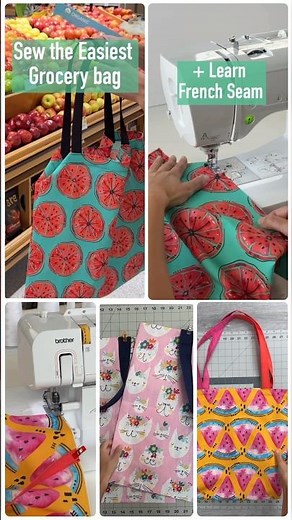 Watch FULL tutorial above 👆🏼 #sewingbags #reusablebag #diytotebag