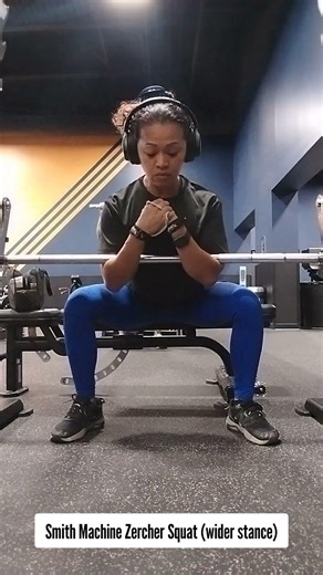 Smith Machine Zercher Squat (wider stance)