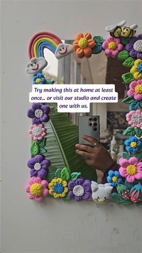 Diy Foam Clay Mirror tutorial #Foamclay #shorts #mirror