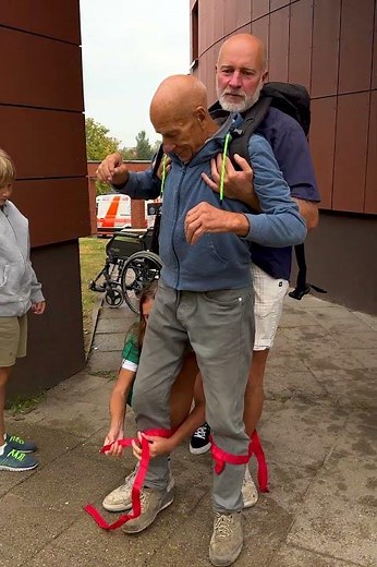When Love Knows No Limits ❤️ Son and Dad Walk as One 👨‍👦