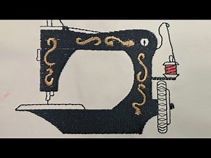 Janome Memory Craft 10001 - machine embroider a sewing machine from a card.