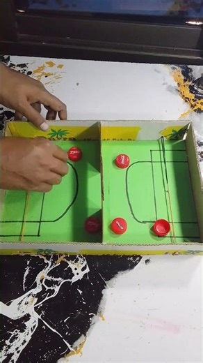 DIY Cardboard Bottle Cap Soccer Game! ⚽️📦 | Amazing Handmade Toy