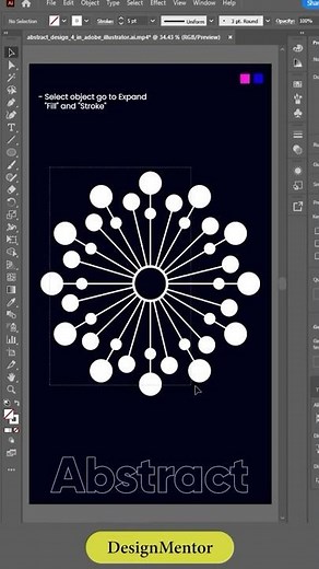 Abstract Design - Part 4 in Adobe Illustrator #illustrator | DesignMentor