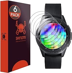 Skinomi Screen Protector Compatible with Samsung Galaxy Watch 4 Classic (42mm) / Galaxy Watch (42mm) (6-Pack) Clear TechSkin TPU Anti-Bubble HD Film