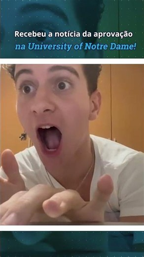 Davi, from Minas Gerais, was accepted to the University of Notre Dame