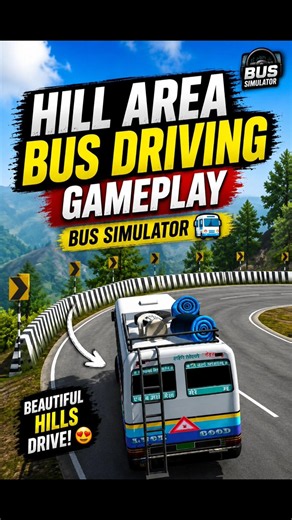 🚌 Hill Area Bus Driving Gameplay | Bus Simulator#shorts #shortsvideo #viralshorts #viralvideo