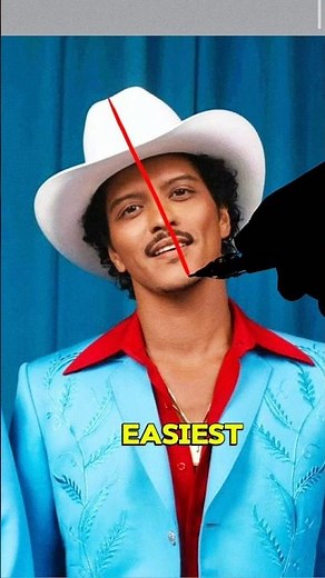How to draw Bruno Mars easy 🤯🔥