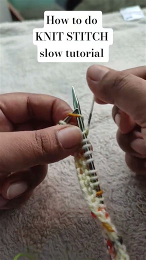 How to do KNIT STITCH slow TUTORIAL.