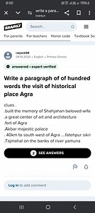 8:00--write a para...brainly.inBRANTMSearch...For parents... | Filo