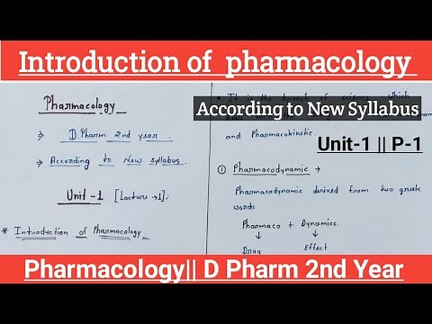 Unit-1 || Part-1 || Pharmacology || introduction and Definition of pharmacology || D Pharm 2nd year