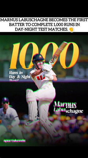 Marnus Labuschagne first batter to complete 1,000 runs in Day-Night Test matches. 👏