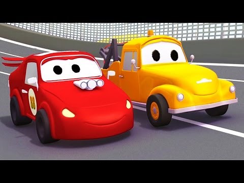 Auto da corsa rossa e Tom il Carro Attrezzi in Car City | Cartone animato per i bambini