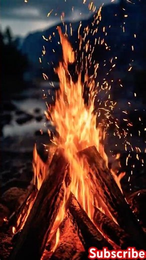 Realistic Fire Burning in Nature 🔥 | Cinematic Campfire Shorts | 9:16 #shortsfeed #youtubeshorts