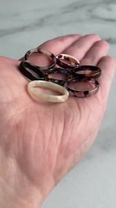 Flat Ring Collection | Tortoise Shell Acetate Resin Stacking Rings Minimalist - Etsy