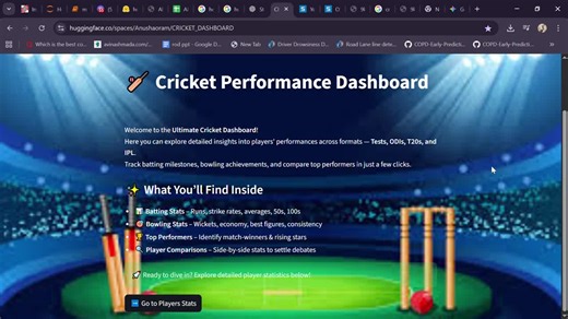 Interactive Cricket Players Dashboard | Anusha Oram
