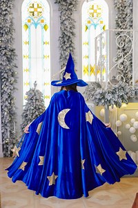 Enchanting Adult Blue Wizard Halloween Costume Set: Cape, Hat, and Magic Wand. - Etsy