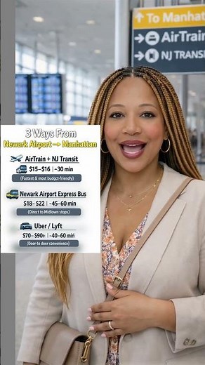 How to Get From Newark Airport (EWR) to Manhattan 🗽 Train, Bus or Uber? Prices + Travel Tips