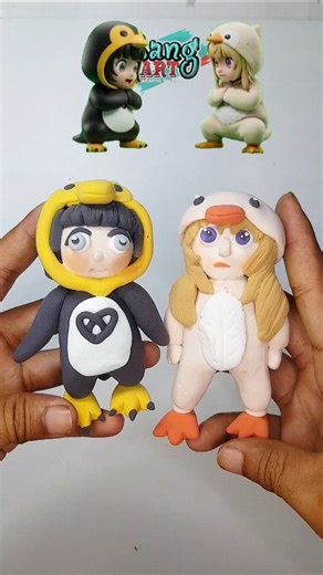 GUGU GAGA Color Mixing Gugu Gaga cute and Evil Gugu Gaga cute made of from clay