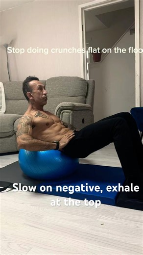 Swiss ball crunch-better than floor crunches #absworkout #stability-ball# coretraining