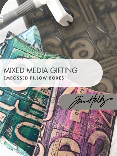 Emboss. Paint. Impress. 🖤 Sizzix designer Pete Hughes takes the Tim Holtz Vault Pillow Box Bag (666568) and levels it up with the A5 Numbered embossing folder (667081) using easy brayer/sponge techniques for a textured, grungy-gorgeous lid. Which colorway would you try first? Tell us below! #Sizzix #Crafts #Papercraft #TimHoltz #HandmadeGifts