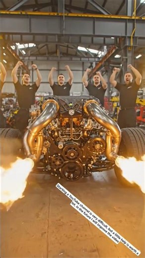 how to assemble V8 turbo engine and starting engine #engineering #automobile #engin #maindriver v8