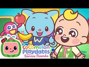 Apples and Bananas Song with JJ & Hello Kitty 🍎🍌 | CoComelon Playdates with Sanrio Friends