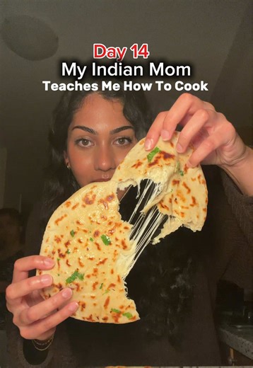 It’s day 14 of learning how to cook Indian food from my mom! Today we’re making cheesy garlic naan 🤤 This was easily one of my favourite recipes so far!! #easyrecipe #indianfood #indiancooking #indianrecipes #foodtok
