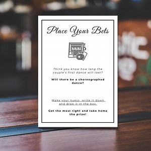 Customizable Wedding Place Your Bets Bundle, Prop Bets Card, Fun Reception Game, Canva Template, Bridal Shower, Welcome Sign, Betting Sheet - Etsy