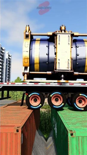 Truck Tow Trailers vs Containers #short #beamng #beamngdrive #trucksvs