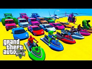 GTA V Stunt Map Car Race Challenge On Super Cars, Bikes and OffRoad Jeeps