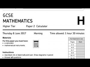 AQA June 2017 Higher GCSE Maths Paper 2 Walkthrough Part 1