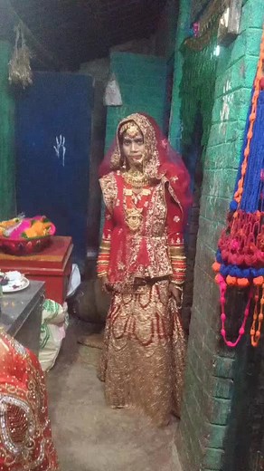 Traditional Bridal Attire Showcase in Rustic Setting