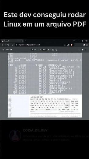 Este dev conseguiu rodar o Linux em um arquivo PDF