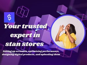 A stan store setup, product listing, and management services.