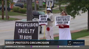 Group of men protest circumcision