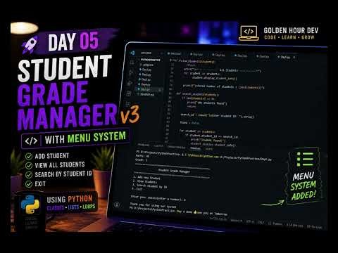 Python Student Grade Manager with Menu System | 365 Days of Coding - Day 5