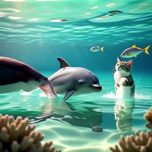 cat playing with fish #catlover #cat #lovepet #pet #funny animal #cutecat #cutepet