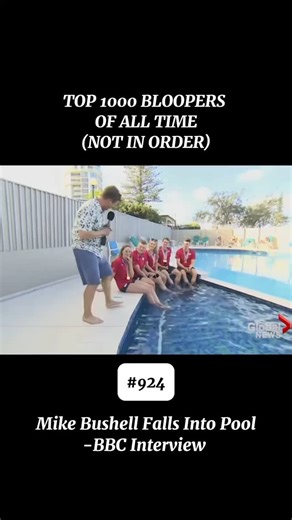 OFFICIAL CAUGHTLIVE ACCOUNT on Instagram: "BBC presenter Mike Bushell was mid-interview with the British swim team when he took one wrong step—and walked straight into the pool on live TV. The athletes tried to stay composed, but the slip, splash, and soaked mic made it an instant classic. Fun Fact: The clip aired in 2018 and quickly racked up millions of views across social media. We showcasing 1000 shocking moments that happened live on TV @caughtlivebloopers ~ follow @caughtlivebloopers follo