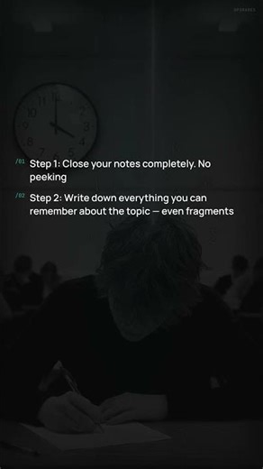 The fastest explanation of active recall — close your notes, write everything you remember, check wh