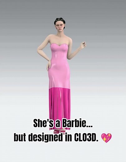 Pink Leather Corset Fringe Dress 💖 CLO3D Fashion Design