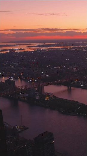 Drone view of NYC Sunrise 🌅.