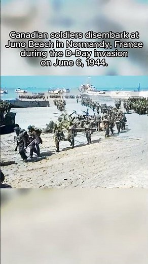 Colorized Footage: Canadian Soldiers Landing at Juno Beach on D Day, 1944 #ww2 #history