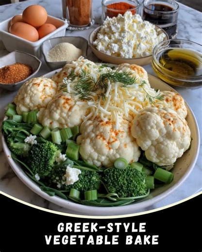 67K views · 239 reactions | This Greek-Style Vegetable Bake is the perfect low carb, high protein, meal prep recipe for busy weeknights. Packed with cauliflower, broccoli, spinach, feta, and cottage cheese, it’s creamy, cheesy, and full of Mediterranean flavor. A healthy comfort food that’s gluten free, easy to make, and reheats beautifully for lunches all week long. #LowCarbDinner #HealthyMealPrep #KetoComfortFood | Kristina Recipes | Facebook