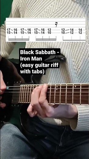 Black Sabbath - Iron Man (easy guitar riff with tabs)