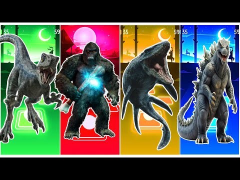 Indoraptor 🆚 King Kong 🆚 Shark 🆚 Godzilla || Coffin Dance Song Tiles Hop Edm Rush