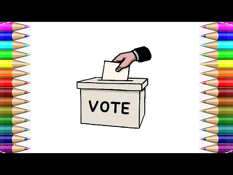 How to draw Voting - Ballot Box and Vote easy Step by Step for beginners🥰