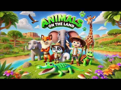 Animals on the Land | Nursery Rhyme | Learn Land Animals 🦁🐘
